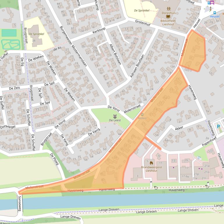 Kaart van postcodegebied 5737BV.