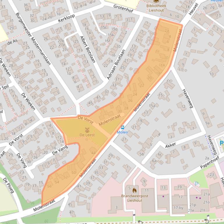 Kaart van postcodegebied 5737BW.