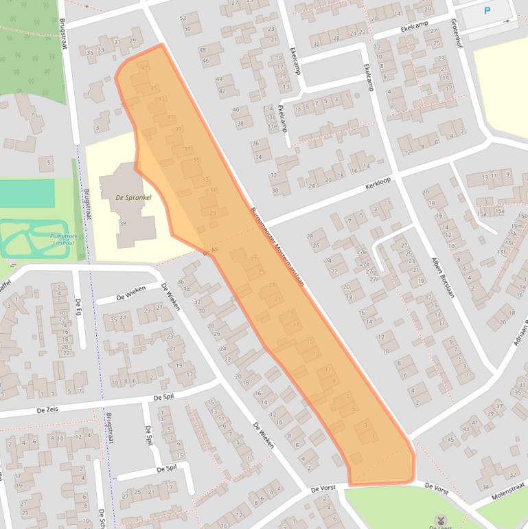 Kaart van postcodegebied 5737CE.