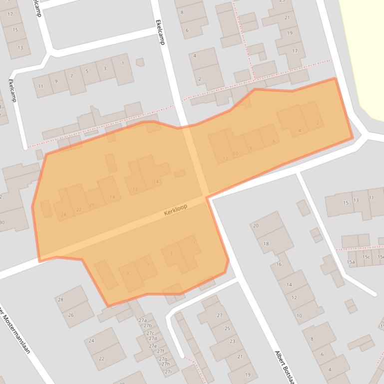 Kaart van postcodegebied 5737CJ.
