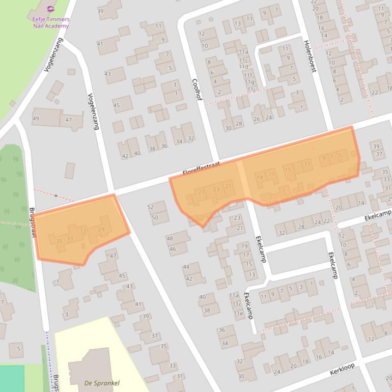 Kaart van postcodegebied 5737CM.