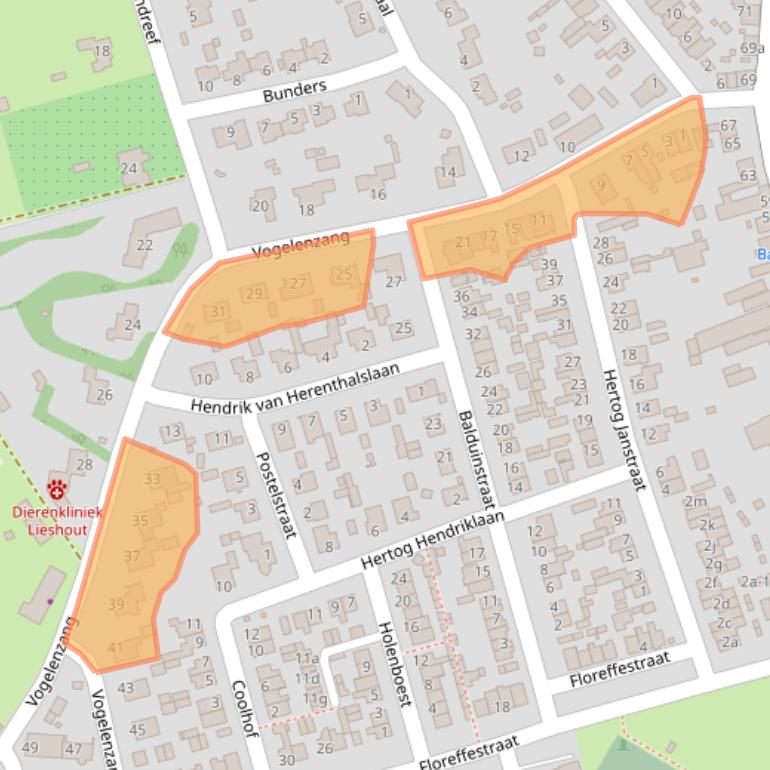 Kaart van postcodegebied 5737EG.