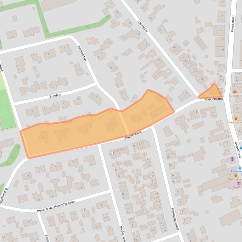Kaart van postcodegebied 5737EJ.