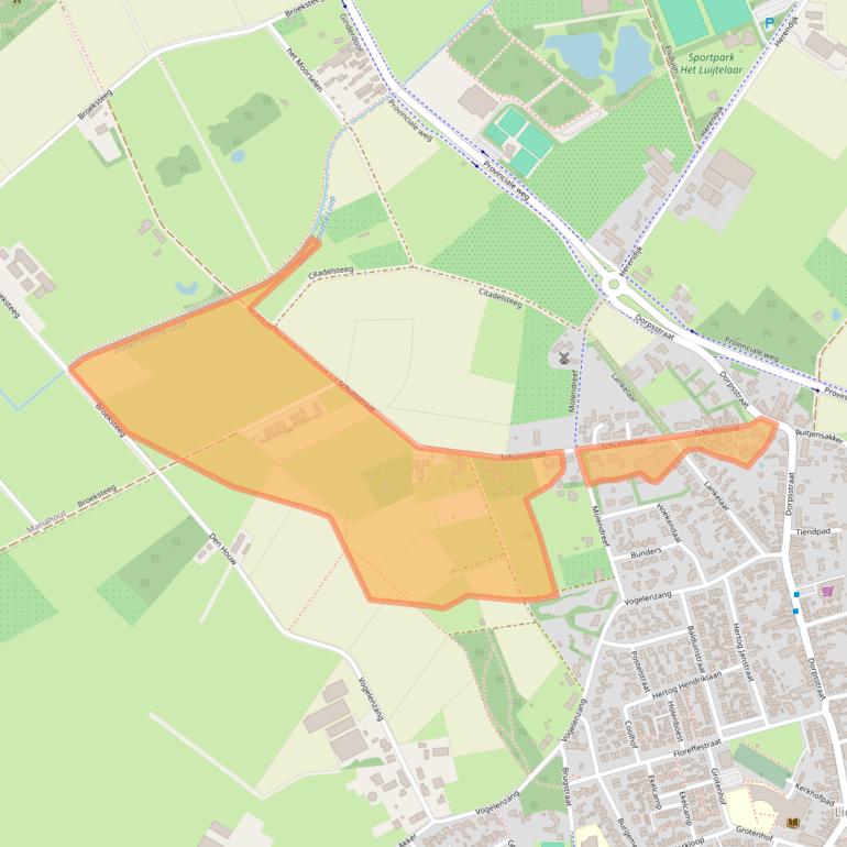 Kaart van postcodegebied 5737EV.