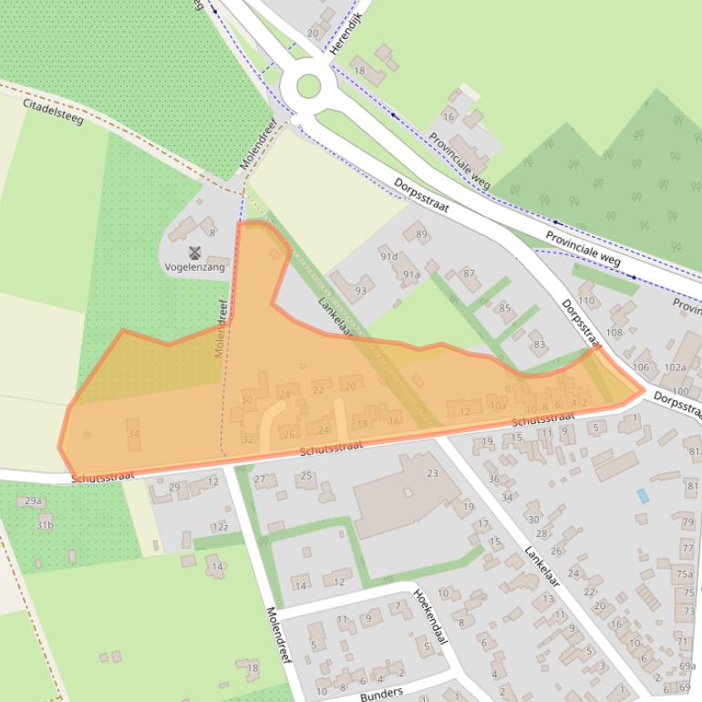 Kaart van postcodegebied 5737EW.