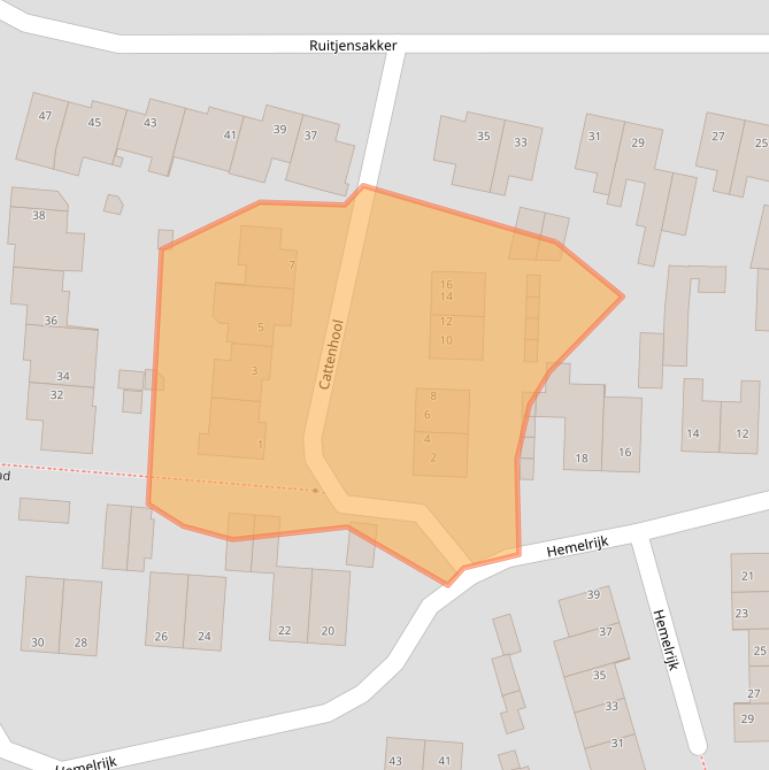 Kaart van postcodegebied 5737HH.