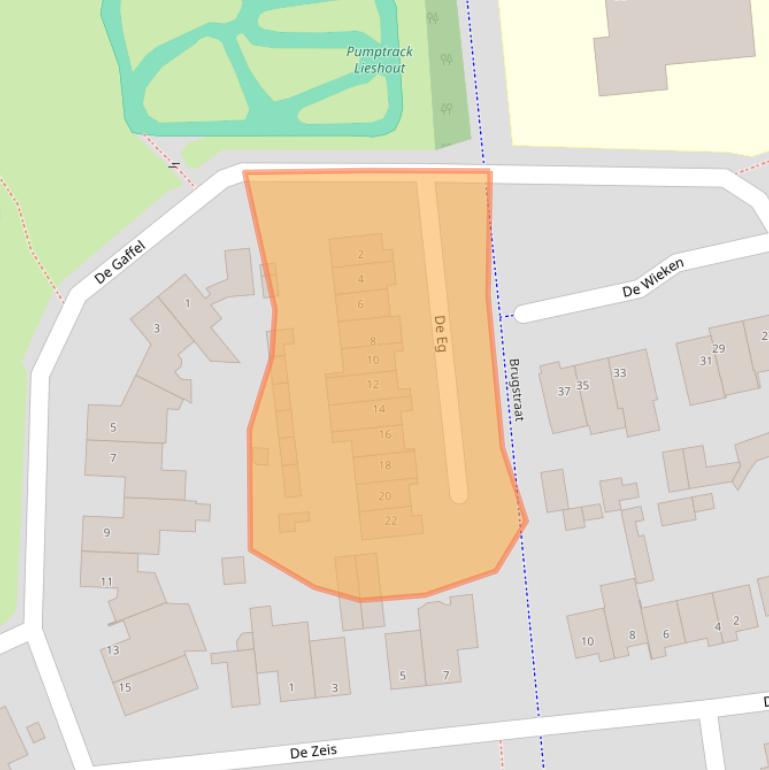 Kaart van postcodegebied 5737JH.