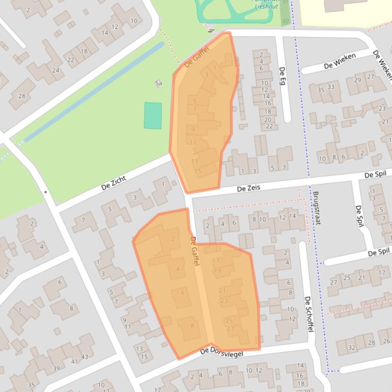 Kaart van postcodegebied 5737JJ.