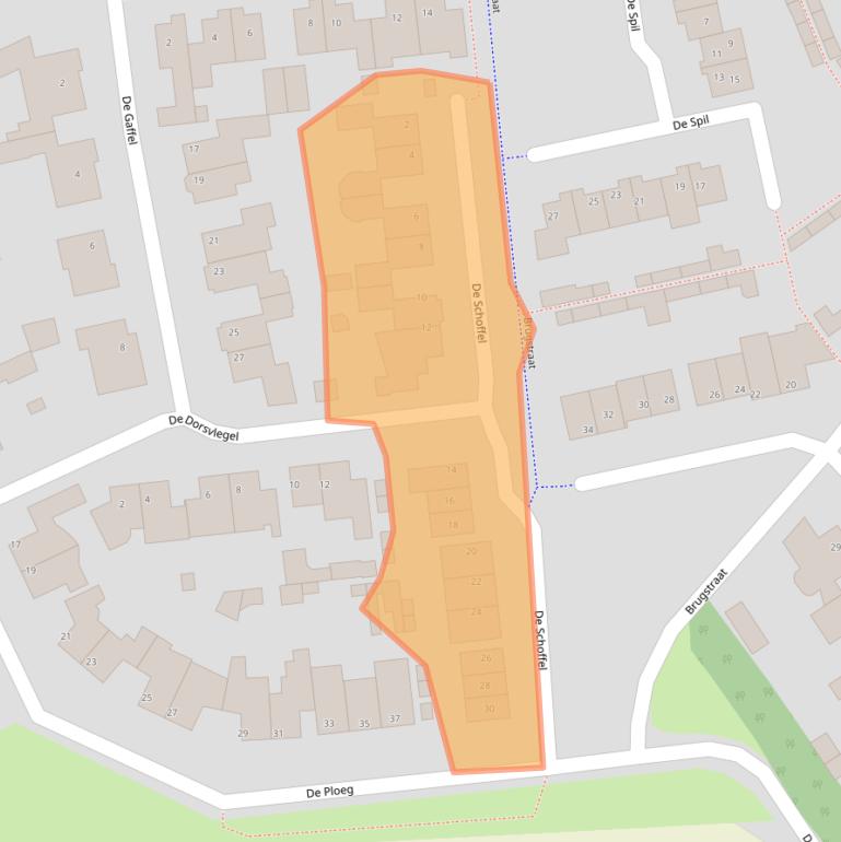 Kaart van postcodegebied 5737JP.