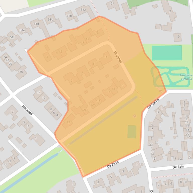 Kaart van postcodegebied 5737JV.