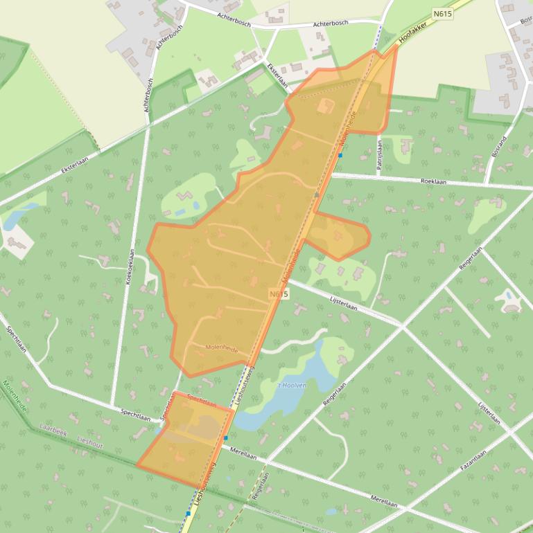 Kaart van postcodegebied 5737PE.