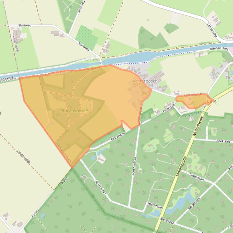 Kaart van postcodegebied 5737PP.