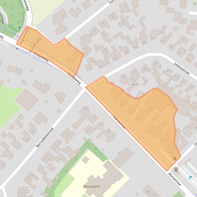 Kaart van postcodegebied 5738AK.