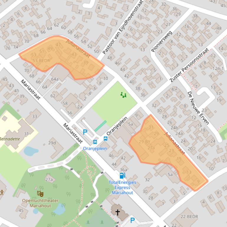 Kaart van postcodegebied 5738AL.