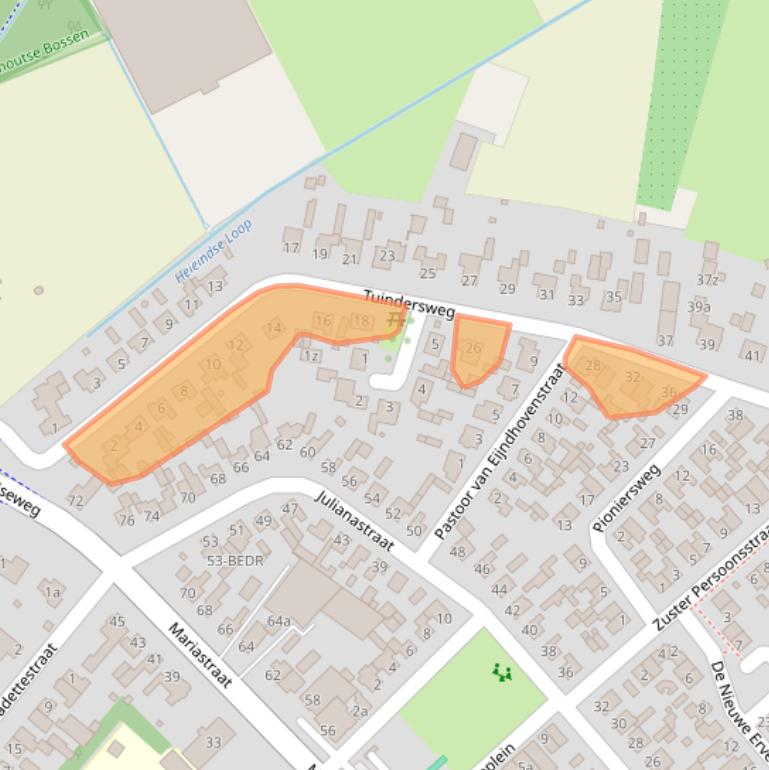 Kaart van postcodegebied 5738BL.