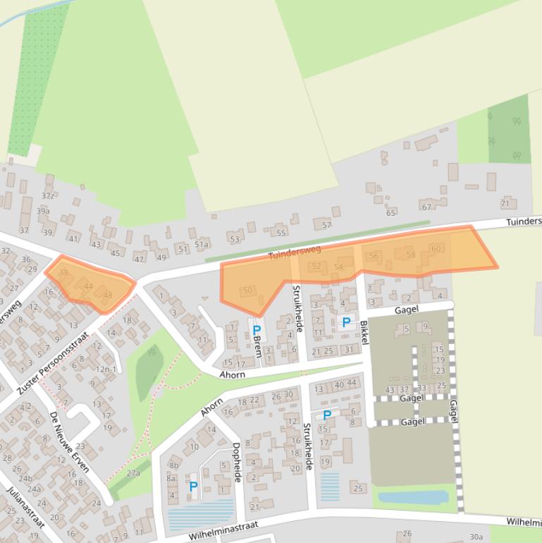 Kaart van postcodegebied 5738BM.