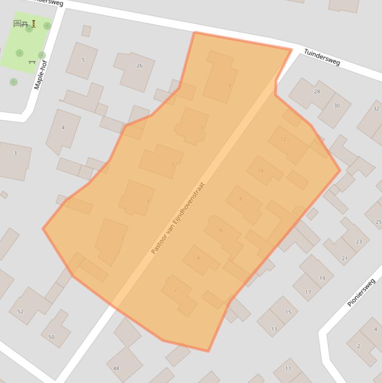 Kaart van postcodegebied 5738BR.