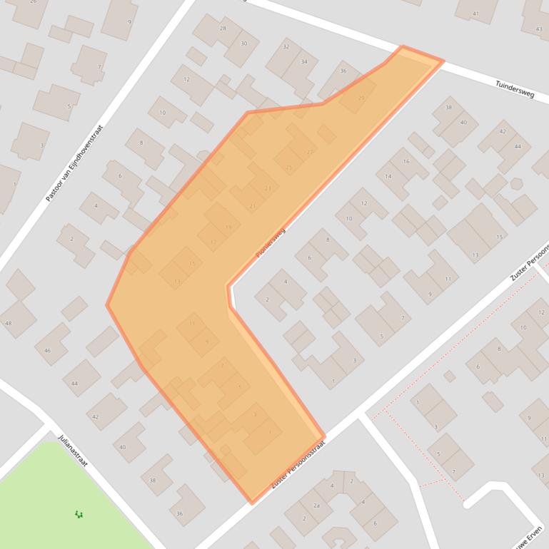 Kaart van postcodegebied 5738BS.