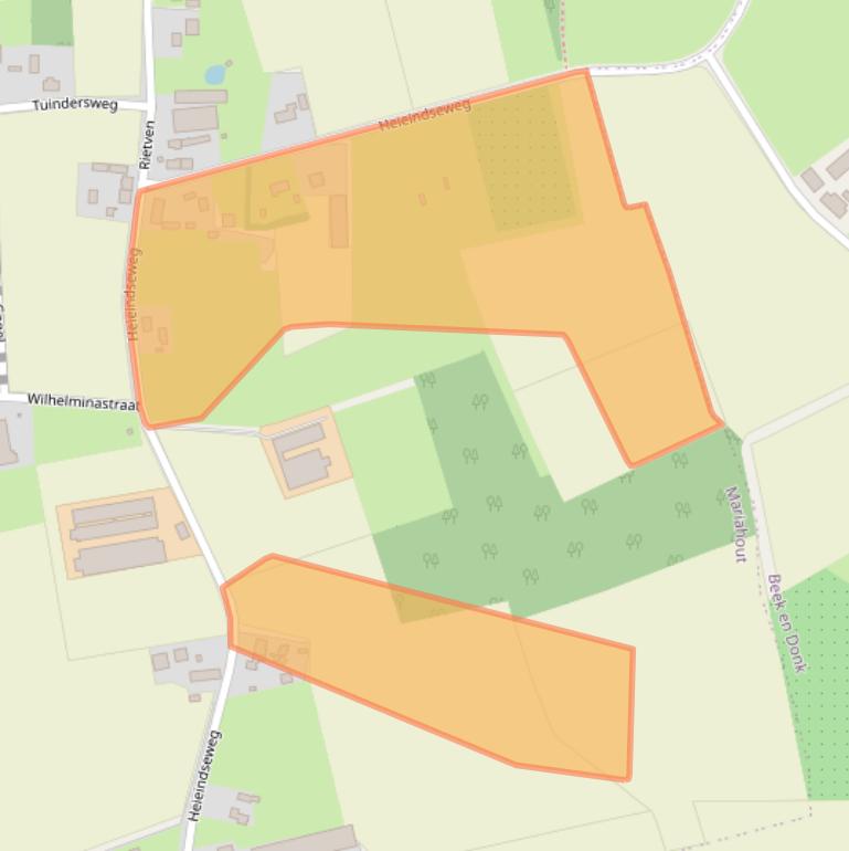 Kaart van postcodegebied 5738CD.