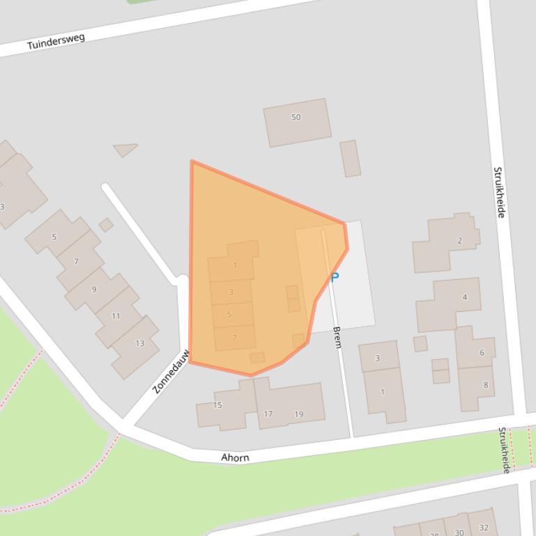 Kaart van postcodegebied 5738CT.