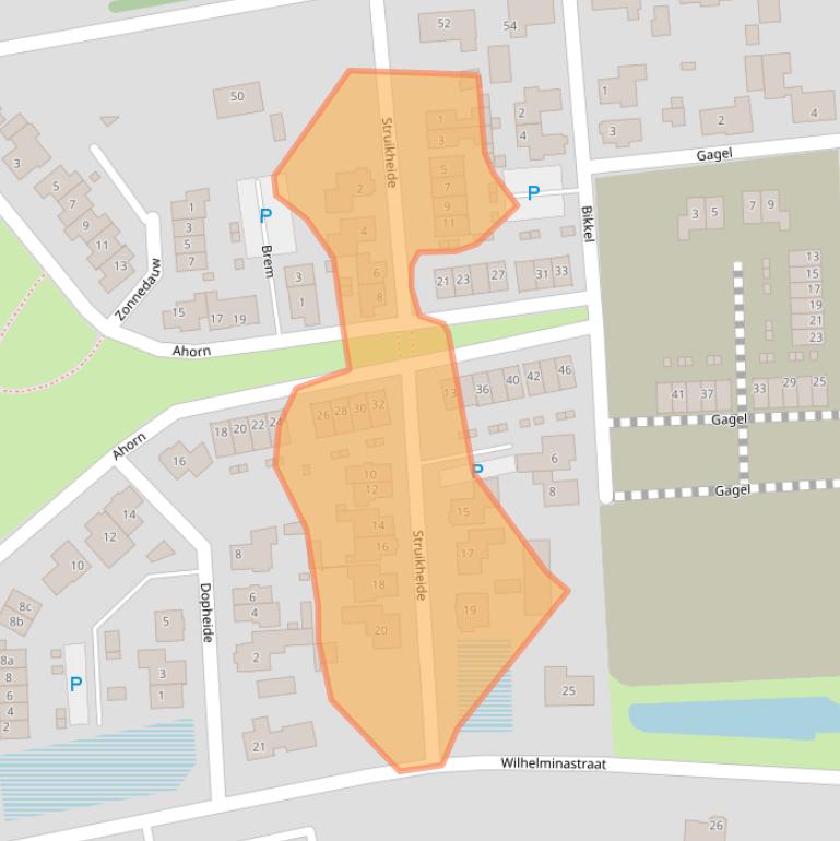 Kaart van postcodegebied 5738CW.