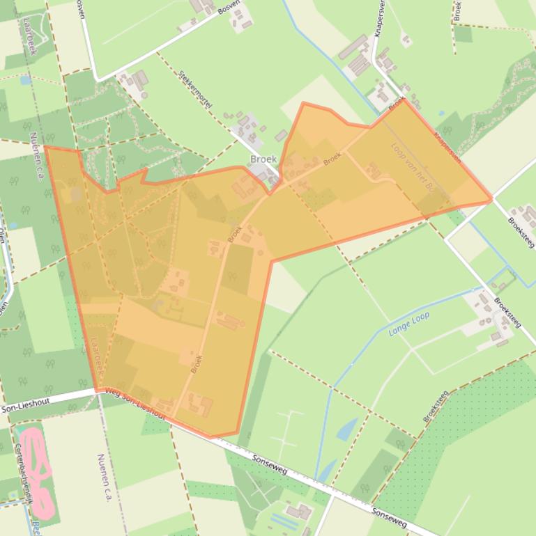 Kaart van postcodegebied 5738PA.