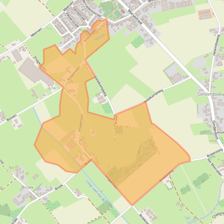 Kaart van postcodegebied 5738PC.