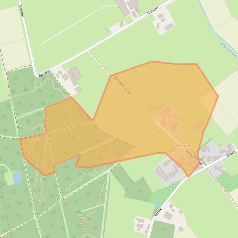 Kaart van postcodegebied 5738PH.