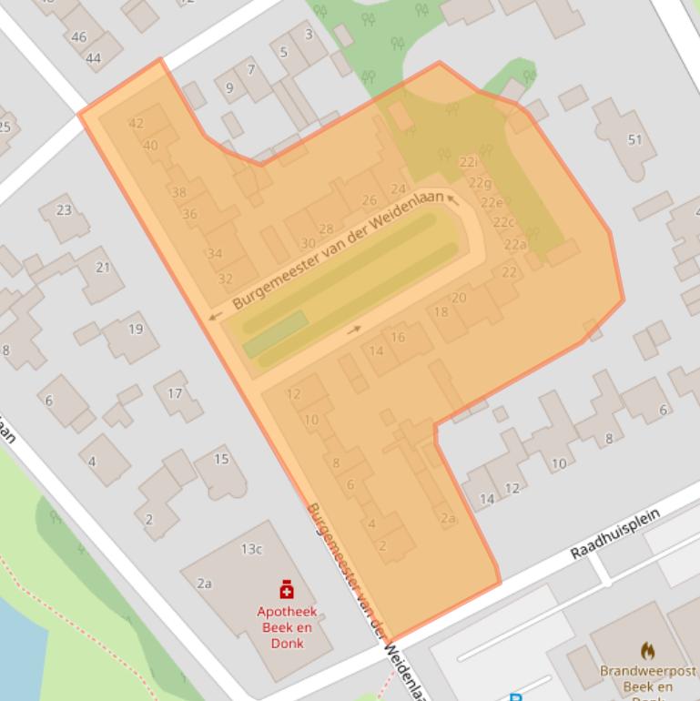 Kaart van postcodegebied 5741AT.