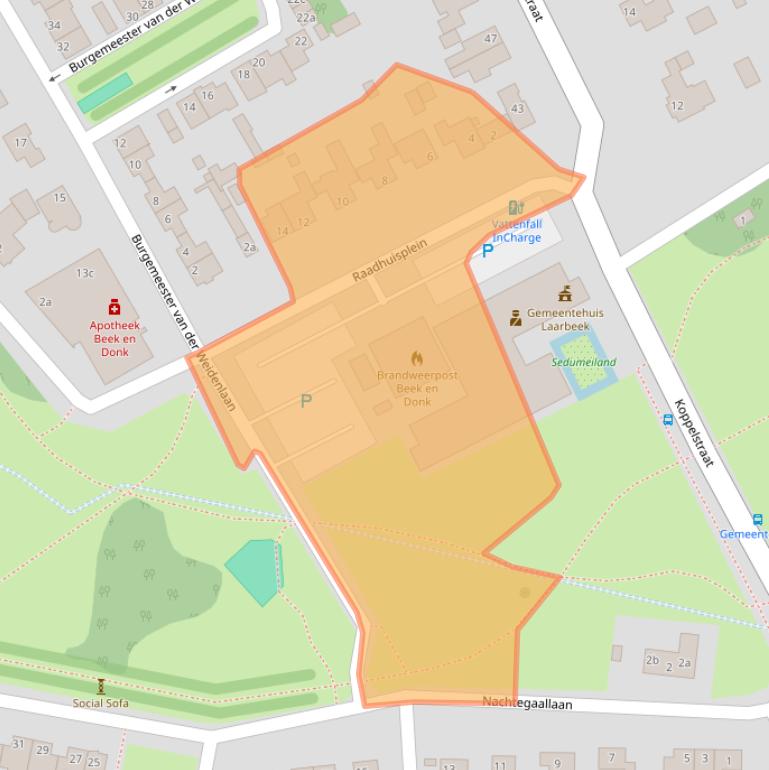 Kaart van postcodegebied 5741AX.