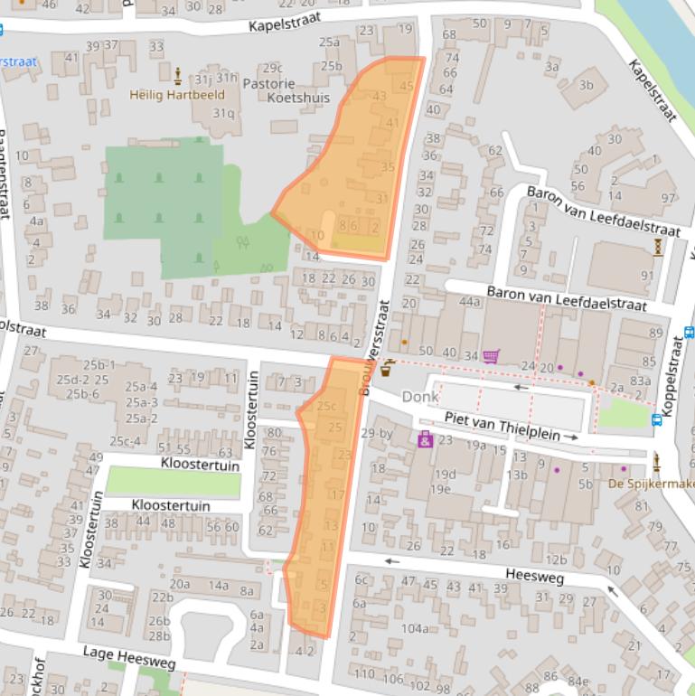 Kaart van postcodegebied 5741CL.