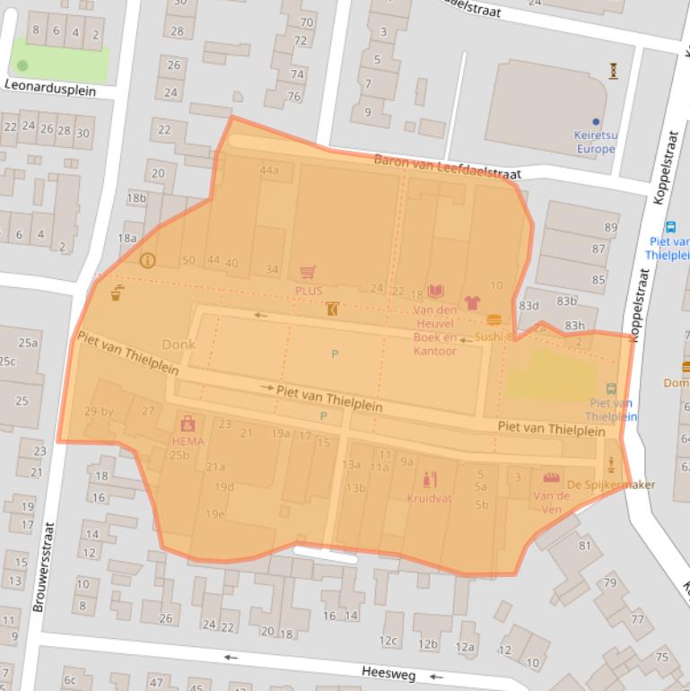 Kaart van postcodegebied 5741CP.