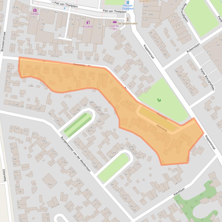 Kaart van postcodegebied 5741CR.