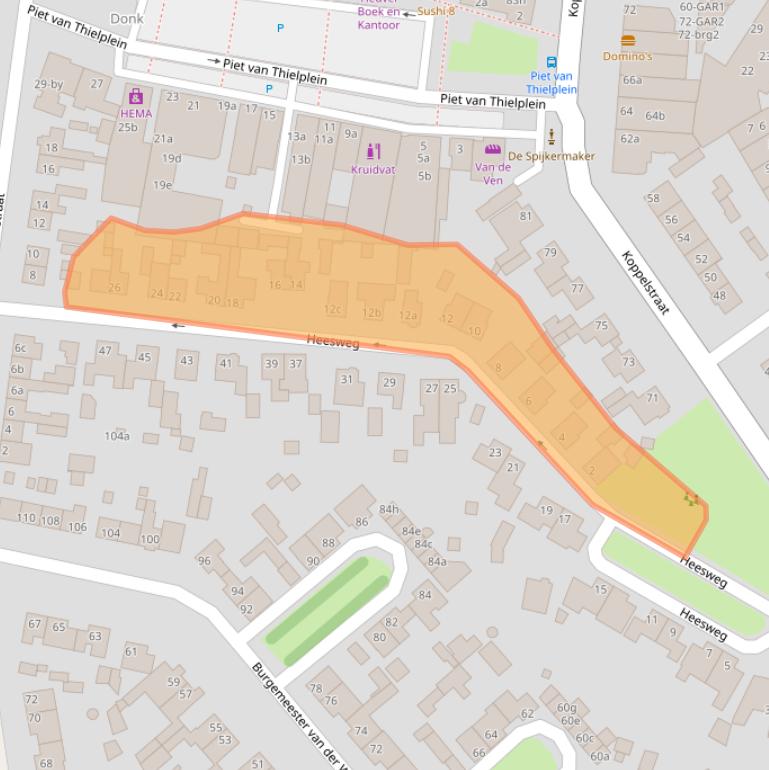Kaart van postcodegebied 5741CS.