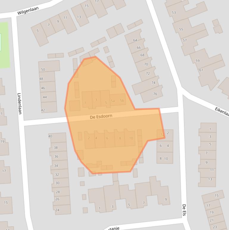 Kaart van postcodegebied 5741DC.