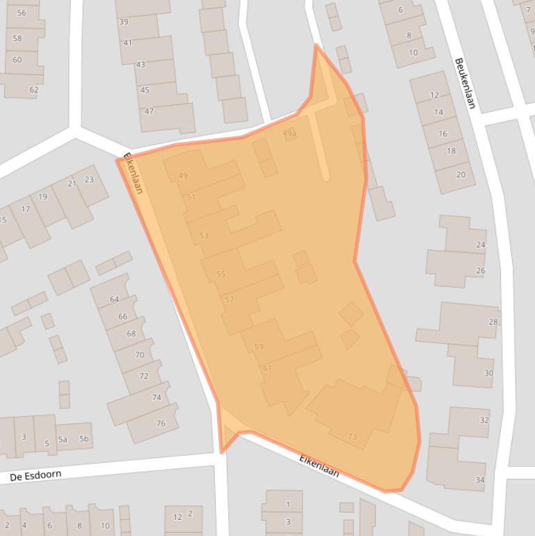 Kaart van postcodegebied 5741DE.