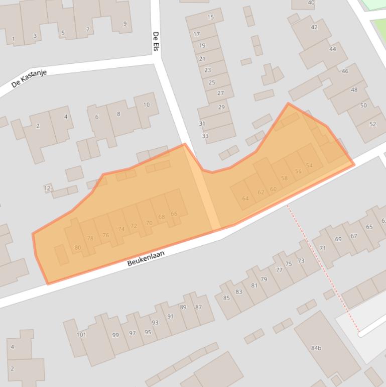 Kaart van postcodegebied 5741DW.