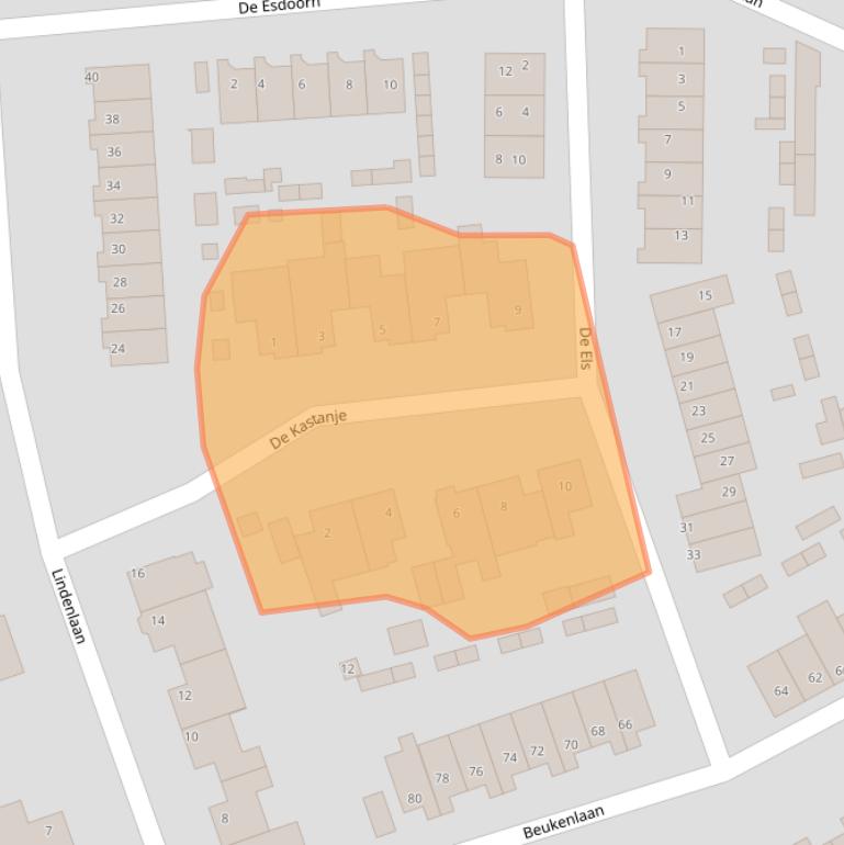 Kaart van postcodegebied 5741DZ.