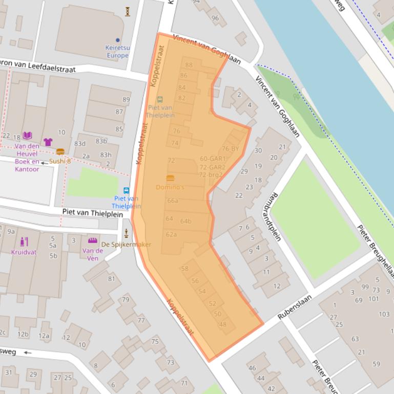 Kaart van postcodegebied 5741GD.