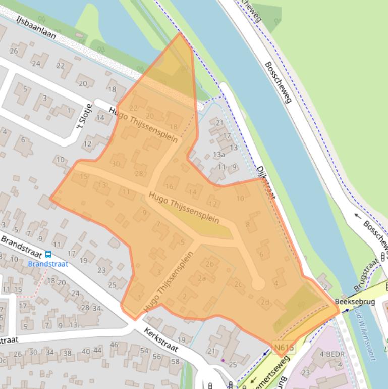 Kaart van postcodegebied 5741GJ.