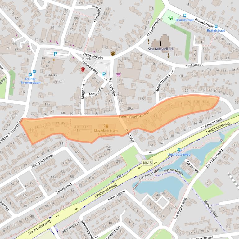 Kaart van postcodegebied 5741JE.