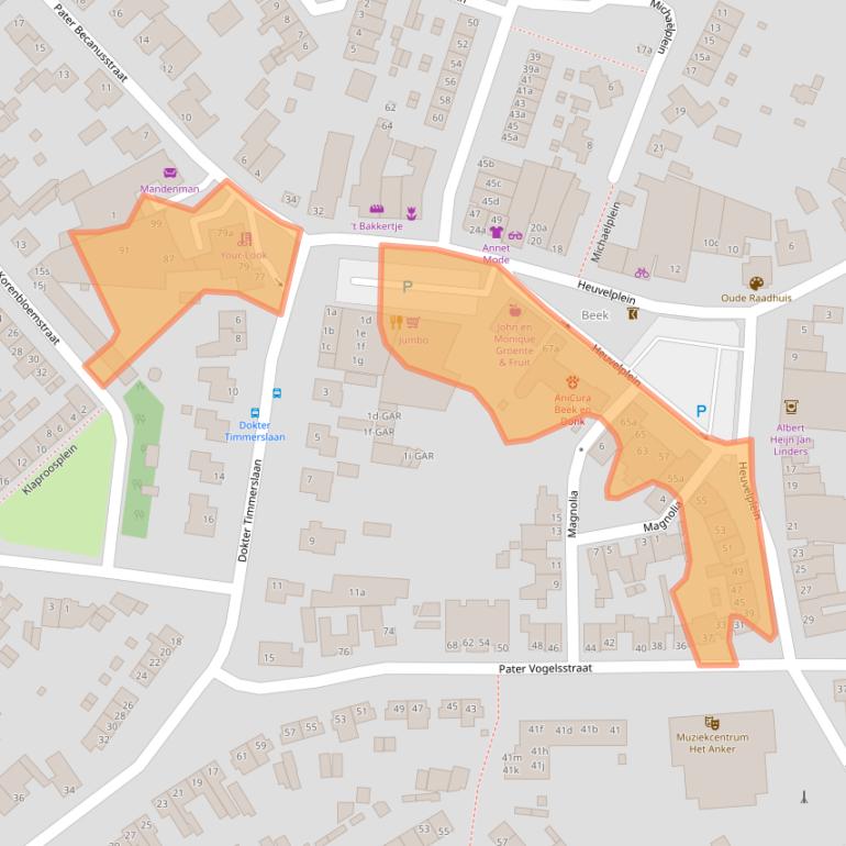 Kaart van postcodegebied 5741JJ.