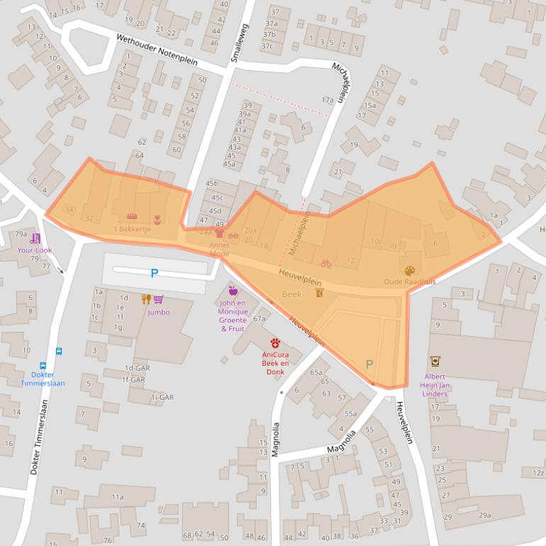 Kaart van postcodegebied 5741JK.