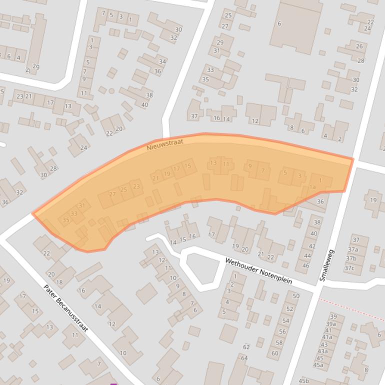 Kaart van postcodegebied 5741JT.