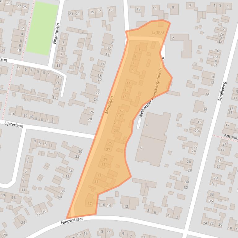 Kaart van postcodegebied 5741JW.