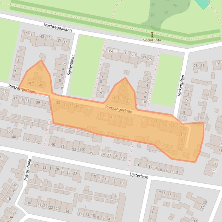 Kaart van postcodegebied 5741KH.
