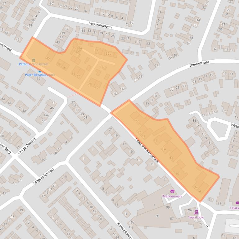 Kaart van postcodegebied 5741LD.