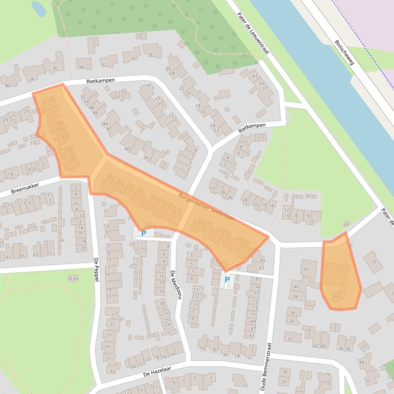 Kaart van postcodegebied 5741MA.