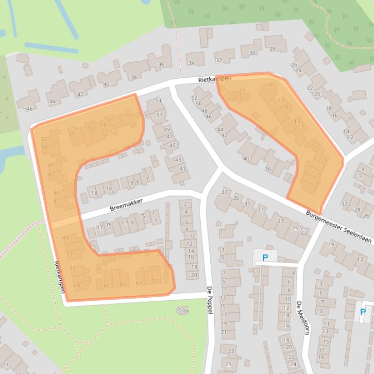 Kaart van postcodegebied 5741MC.