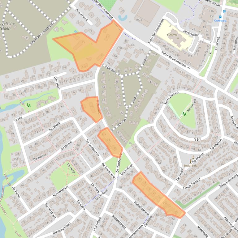 Kaart van postcodegebied 5741NB.